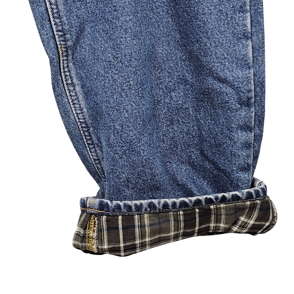 Carhartt Relaxed Fit Flannel Lined Jeans Mens 42x30 Blue Denim Workwear‎ Pants - Picture 10 of 13